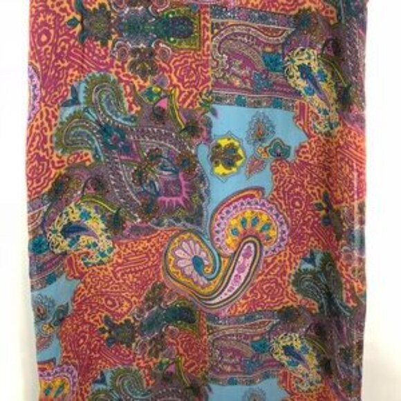 Johnny Was Boho Paisley 100% Silk Dress - Picture 3 of 7